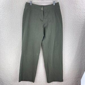 Chico's Green Straight Leg Chino Pants Womens High-Rise Casual‎ Size Large